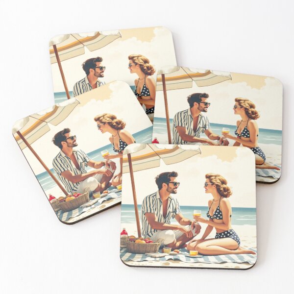 Item preview, Vintage Beach Holiday Postcards 1 designed and sold by SteadyRolling.