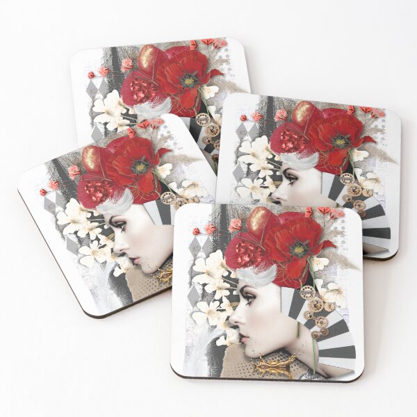 Item preview, Black, White & Red Poppy Collage designed and sold by  Designs by Nikki-Louise.