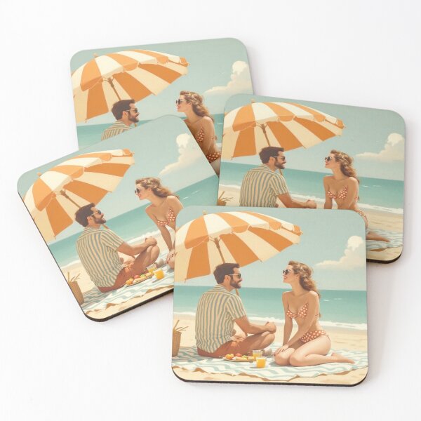 Item preview, Vintage Beach Holiday Postcards 2 designed and sold by SteadyRolling.