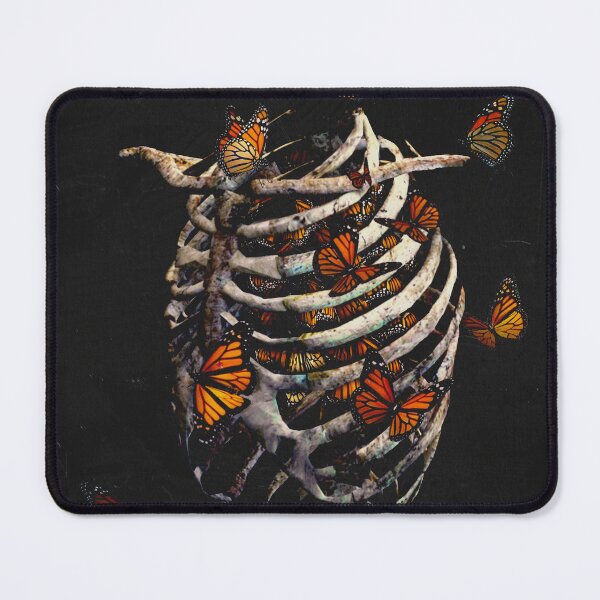 Item preview, Eclipsed Flight Within: Surreal Digital Artwork of Butterflies Encased in a Ribcage designed and sold by seamless.