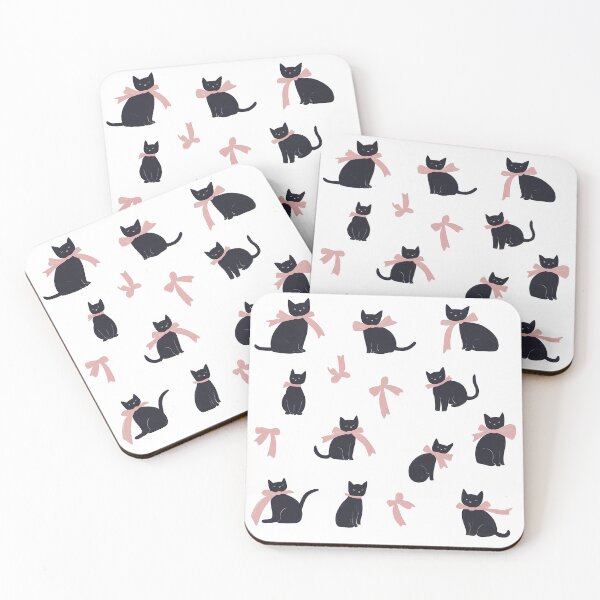 Item preview, Black Cats with Pink Bows Pattern designed and sold by livein105.