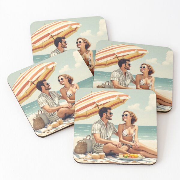 Item preview, Vintage Beach Holiday Postcards 4 designed and sold by SteadyRolling.