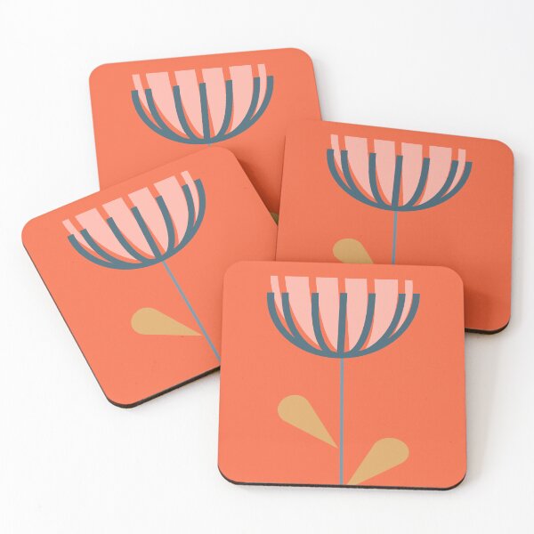 Item preview, Minimalist Geometric Scandi Flower in Orange designed and sold by JuneJournal.