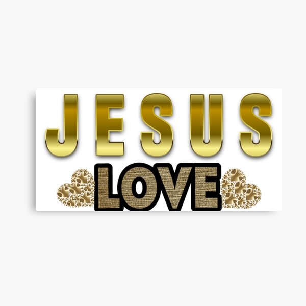 Item preview, Jesus Love Design - Gold Letters & Hearts Art designed and sold by ReneTesner.