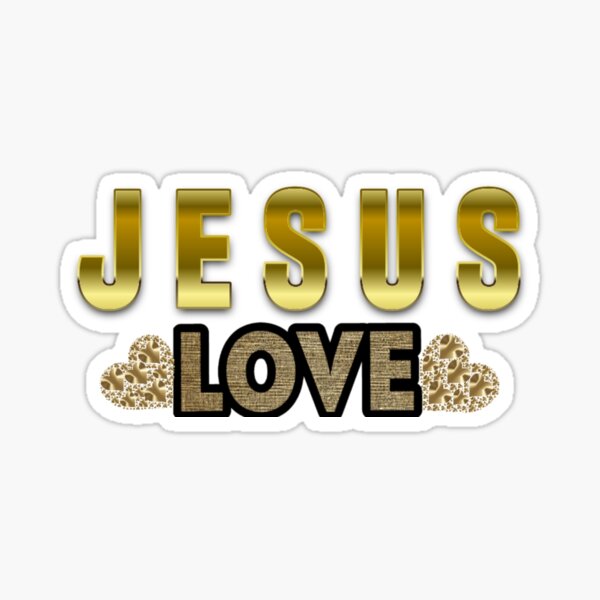 Item preview, Jesus Love Design - Gold Letters & Hearts Art designed and sold by ReneTesner.