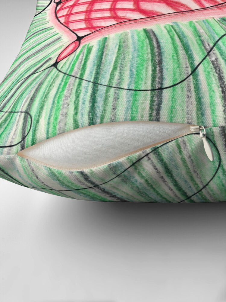 Thumbnail 2 of 4, Pillow, heart design with green background designed and sold by IsaBELLA-HeART.