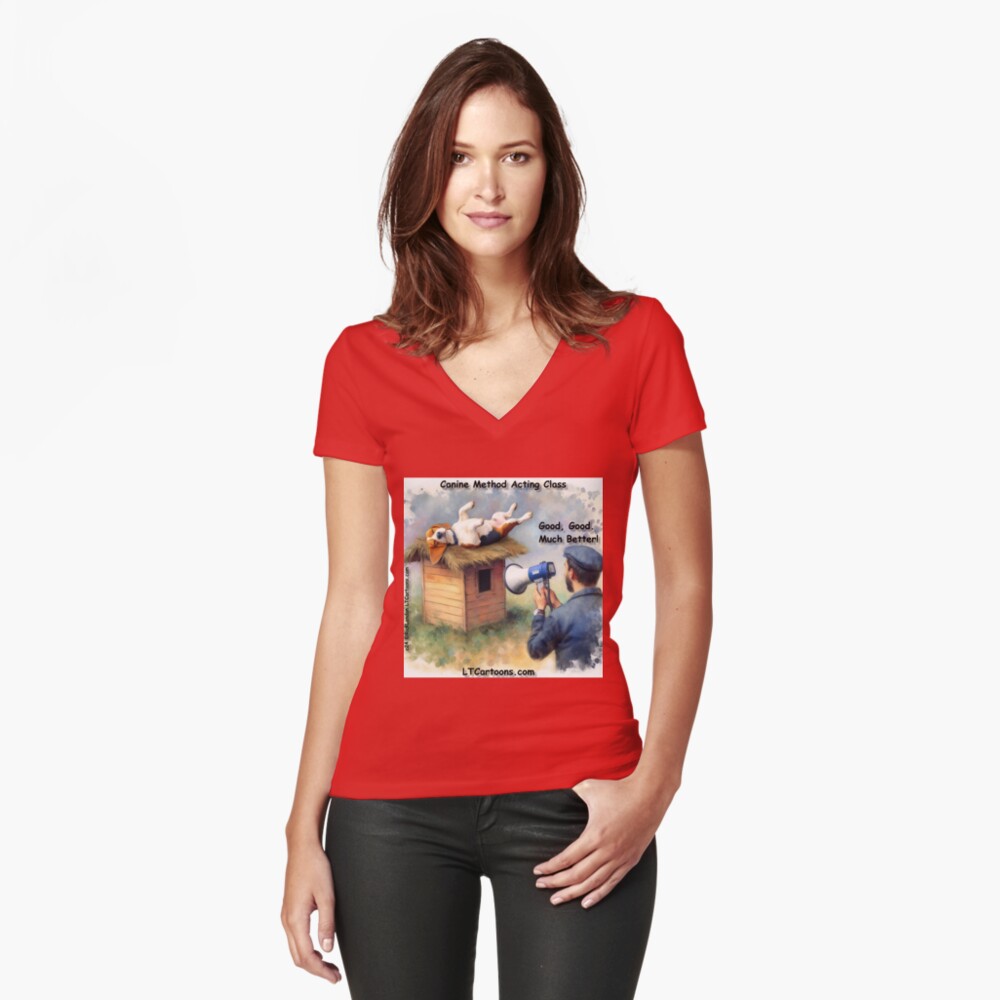 Item preview, Fitted V-Neck T-Shirt designed and sold by ltcartoons.