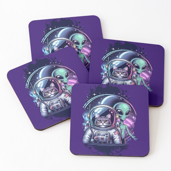 Item preview, Astronaut Cat and Alien Friend in Space designed and sold by Mahilis.