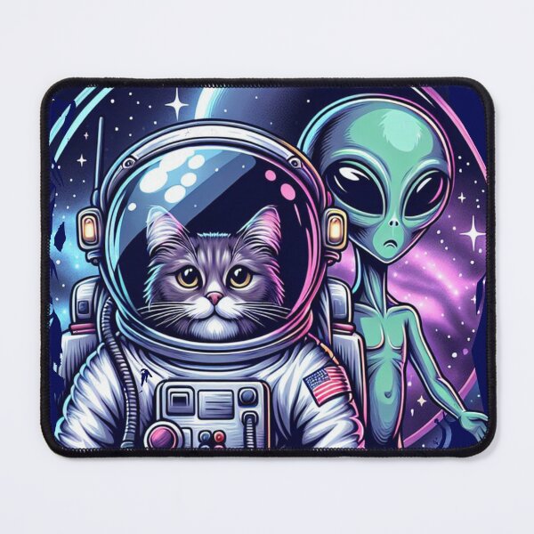 Item preview, Astronaut Cat and Alien Friend in Space designed and sold by Mahilis.