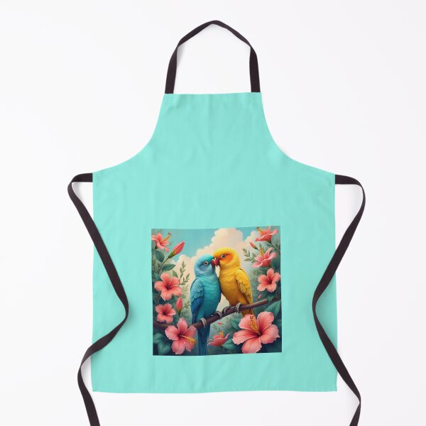 Item preview, parakeets and flowers love happy designed and sold by seahorse crossing.