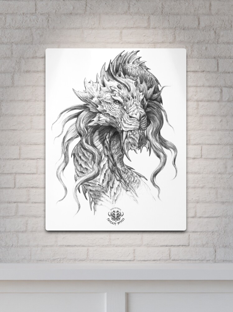 Dark Side Japanese Dragon portrait, Graphite Pencil art Tote Bag by  tanyartwork