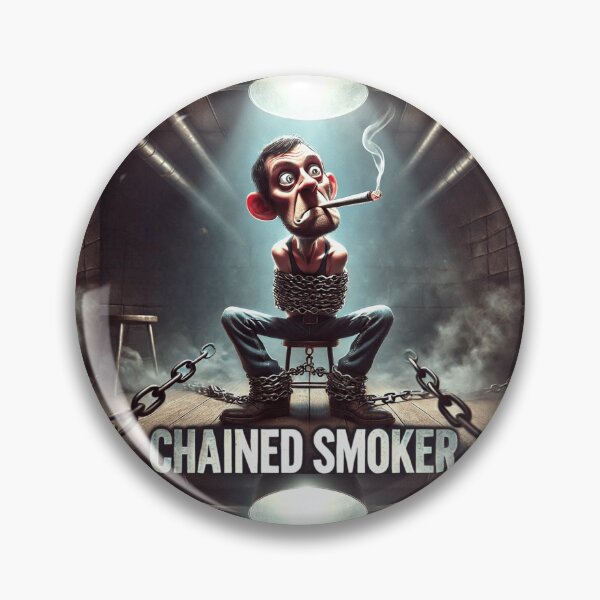 Item preview, Chained Chain Smoker – Funny Dark Humor Pun Wordplay Design designed and sold by B-DIFF-e-RENT.