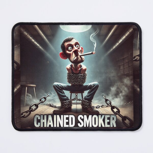 Item preview, Chained Chain Smoker – Funny Dark Humor Pun Wordplay Design designed and sold by B-DIFF-e-RENT.