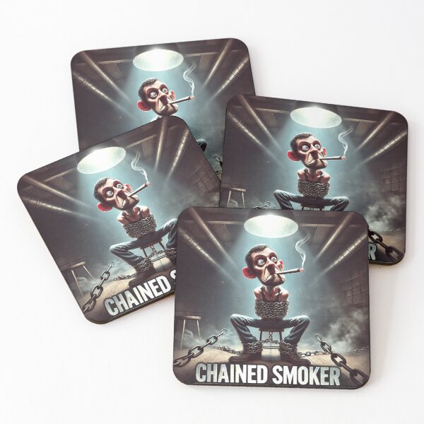 Item preview, Chained Chain Smoker – Funny Dark Humor Pun Wordplay Design designed and sold by B-DIFF-e-RENT.