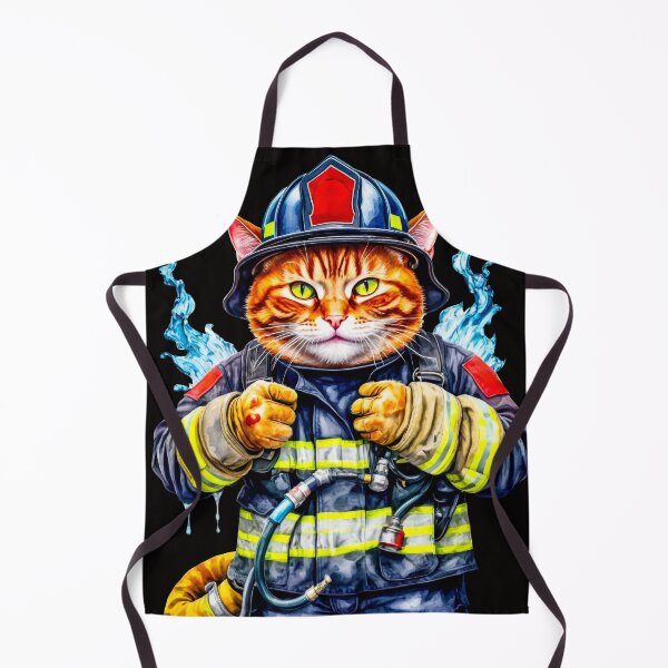 Item preview, A cat dressed in a firefighter uniform designed and sold by paiteen09.