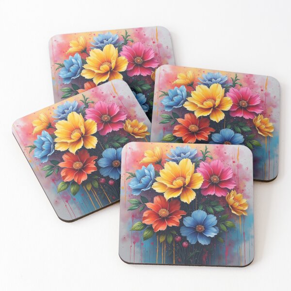 Item preview, Vibrant Graffiti of Flowers Bouquet designed and sold by Ink And Inspire.