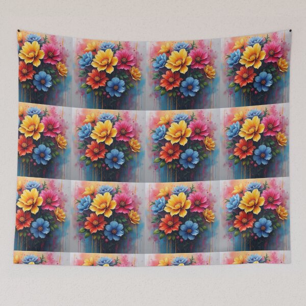 Item preview, Vibrant Graffiti of Flowers Bouquet designed and sold by Ink And Inspire.