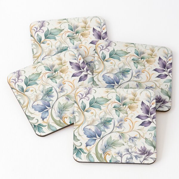 Item preview, Pastel Leaves Abstract on Light designed and sold by Eclectic Monkey.