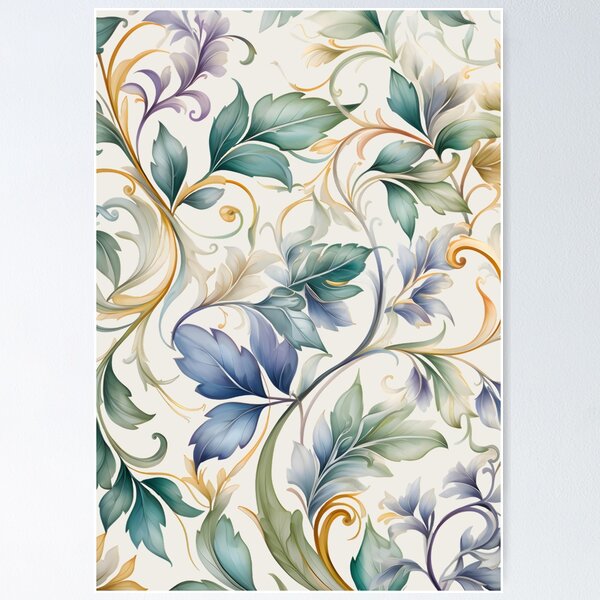 Item preview, Pastel Leaves Abstract on Light designed and sold by Eclectic Monkey.