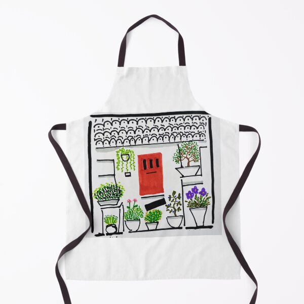 Item preview, Charming Courtyard with a Red Door designed and sold by diptarka07.