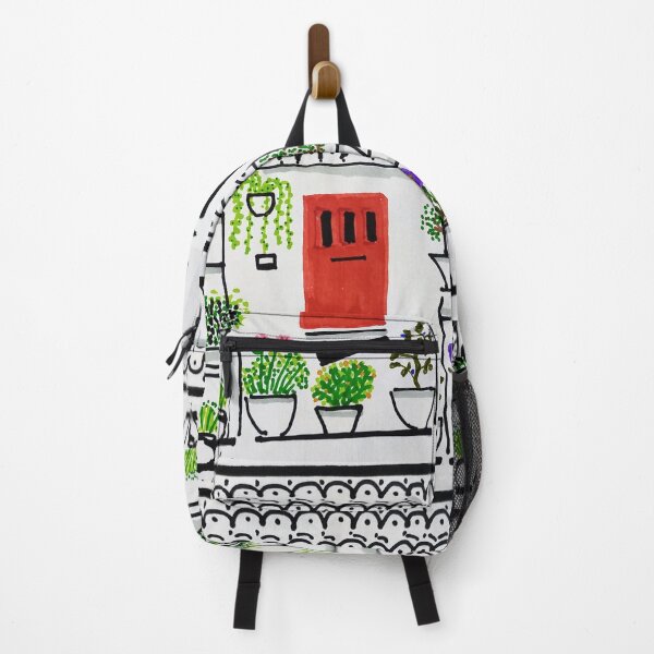 Item preview, Charming Courtyard with a Red Door designed and sold by diptarka07.
