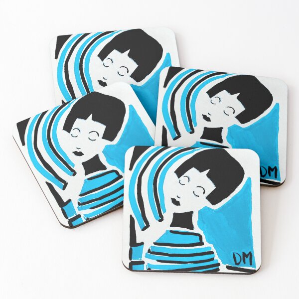 Item preview, Serene Woman in Blue and Black designed and sold by diptarka07.