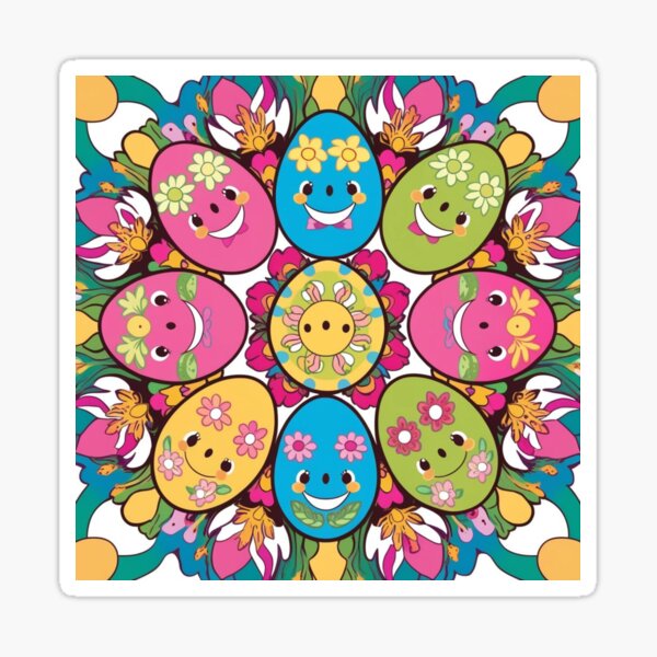 Item preview, Floral Pattern - Spring, Easter, Smiling Eggs 27 designed and sold by AlinaSCorner.