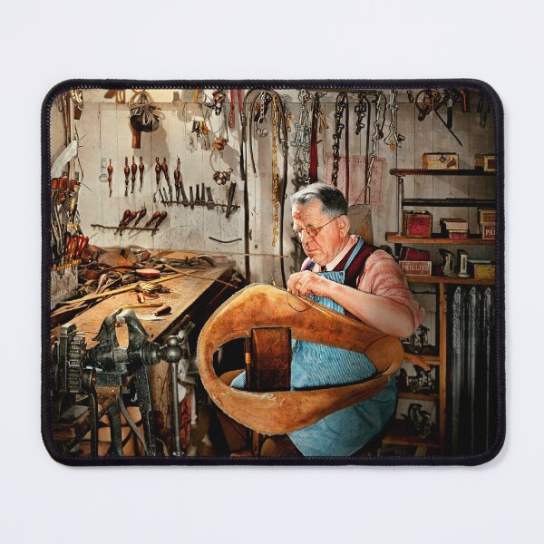 Item preview, Saddle Maker - Harness repair man and shoemaker 1942 designed and sold by Mike Savad Photography.