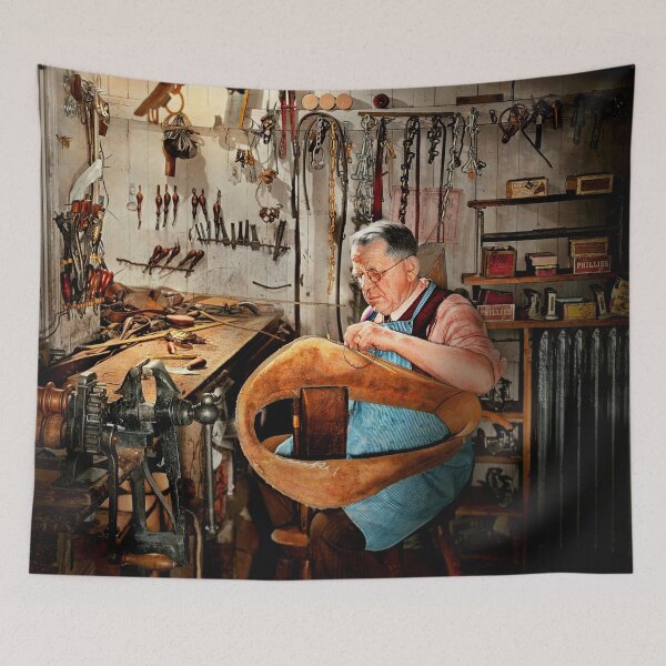 Item preview, Saddle Maker - Harness repair man and shoemaker 1942 designed and sold by Mike Savad Photography.