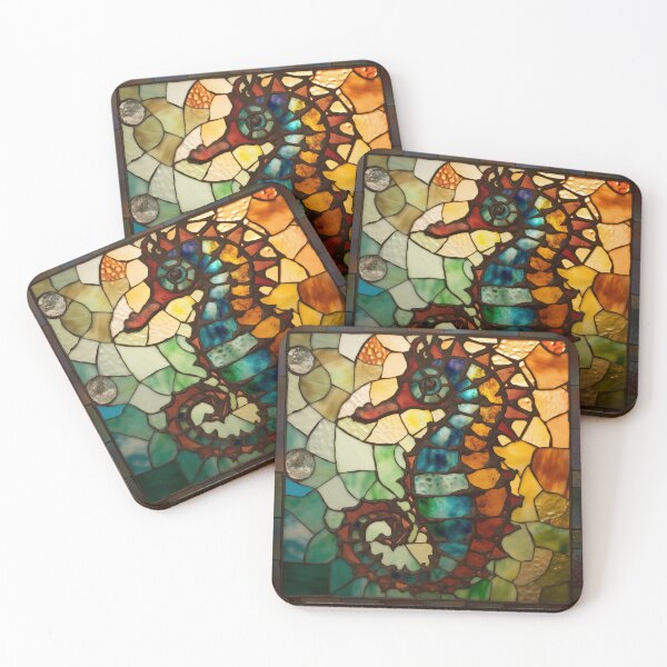 Item preview, Seahorse in Stained Glass designed and sold by RedHandedOD.