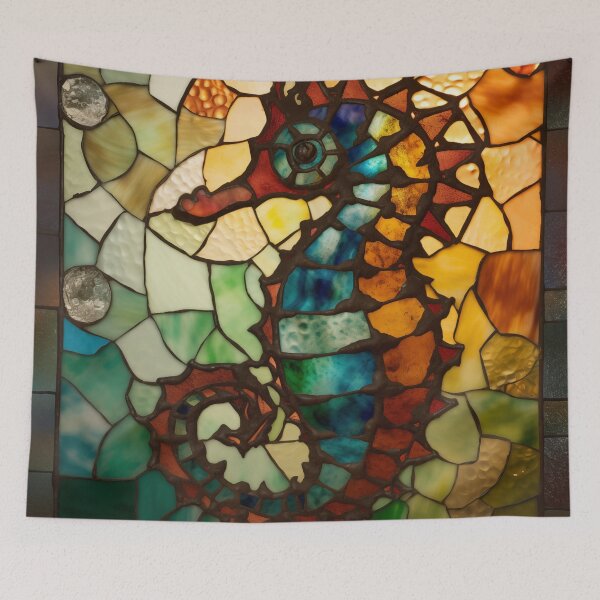 Item preview, Seahorse in Stained Glass designed and sold by RedHandedOD.