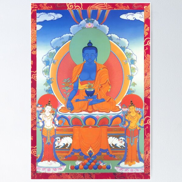 Item preview, Bhaisajyaguru (Medicine buddha) with Sunlight Bodhisattva and Moonlight Bodhisattva designed and sold by Onodera.
