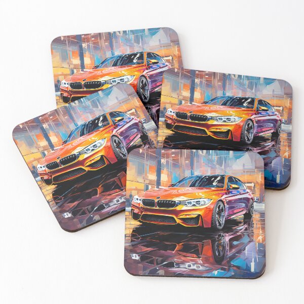 Item preview, Vibrant Abstract Style With Fiery Orange Sports Sedan designed and sold by RevUpDesign.