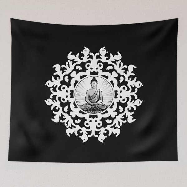 Item preview, White mandala buddha designed and sold by Buda--Vibes.