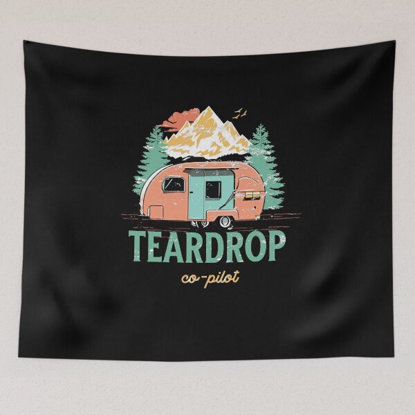 Item preview, Teardrop Trailer Co-Pilot Camping Forest Men Women Retro Vintage designed and sold by Jeangel97.