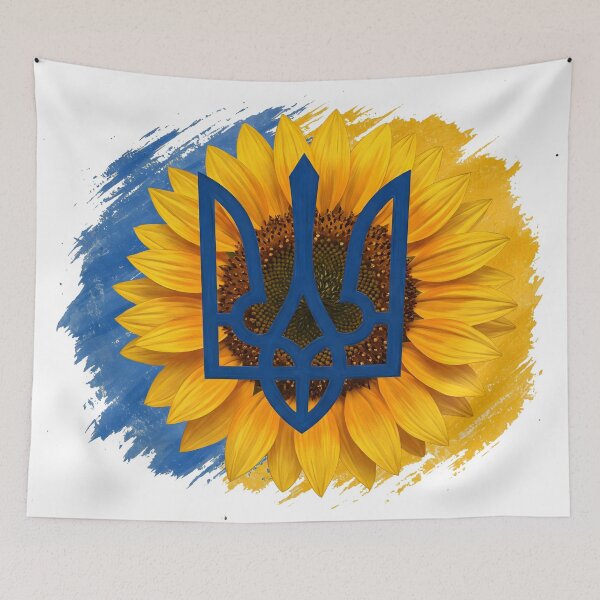 Item preview, Resilient Bloom – Sunflower and Tryzub Artwork designed and sold by Hooodify.