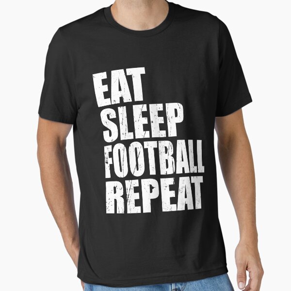 Vista previa del artículo con la obra « Eat Sleep Football Repeat Camiseta Regalo para High School College Cute Funny Gift Camiseta Tee Hustle», diseñado y vendido por arcadetoystore.