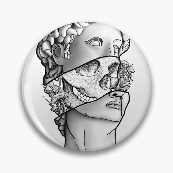 Item preview, Layers of Existence – Surreal Classical Bust with Skull and Flora designed and sold by DeavenKaiserArt.