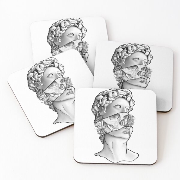 Item preview, Layers of Existence – Surreal Classical Bust with Skull and Flora designed and sold by DeavenKaiserArt.