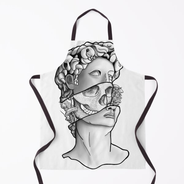 Item preview, Layers of Existence – Surreal Classical Bust with Skull and Flora designed and sold by DeavenKaiserArt.
