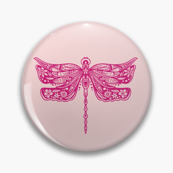 Item preview, Hot Pink Floral Dragonfly Design on light pink designed and sold by Giulia  Palazzo.