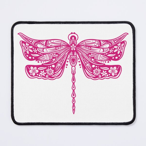Item preview, Hot Pink Floral Dragonfly Design on White designed and sold by Giulia  Palazzo.