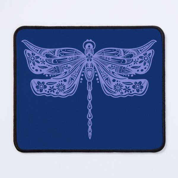 Item preview, Lavender Floral Dragonfly Design on Navy Blue designed and sold by Giulia Palazzo.