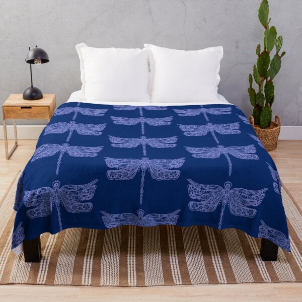 Item preview, Lavender Floral Dragonfly Design on Navy Blue designed and sold by Giulia  Palazzo.
