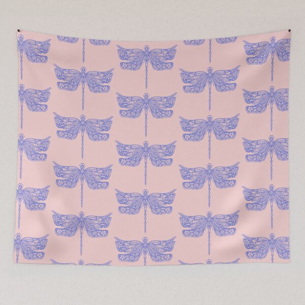 Item preview, Lavender Floral Dragonfly Design on Light Pink designed and sold by Giulia  Palazzo.