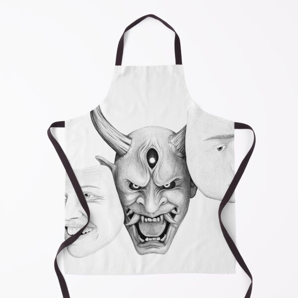 Item preview, Tragedy & Deception – Surreal Demon Mask Illustration designed and sold by DeavenKaiserArt.