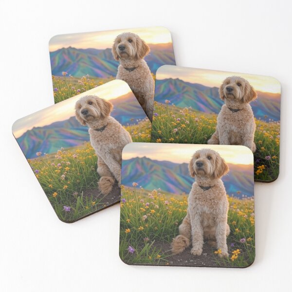 Item preview, Goldendoodle Dog Landscape 2 designed and sold by CozyManCreation.