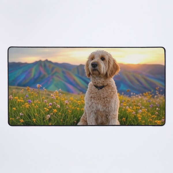 Item preview, Goldendoodle Dog Landscape 2 designed and sold by CozyManCreation.