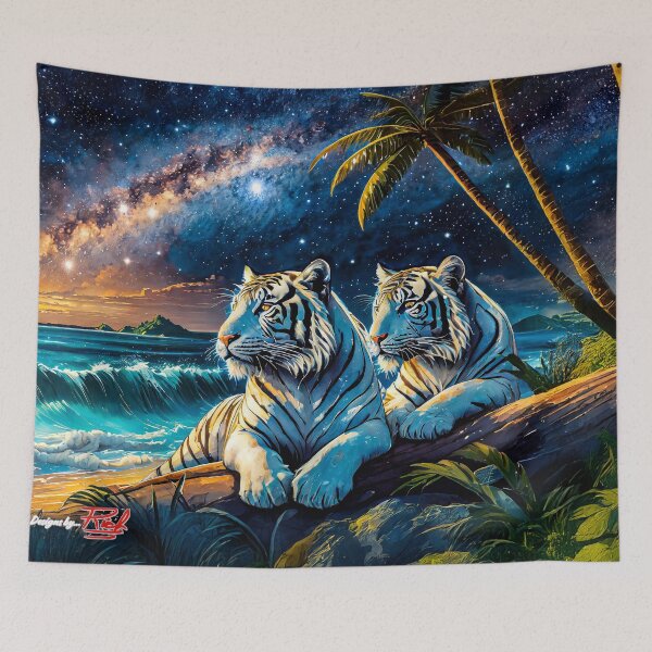 Item preview, White Tigers Resting Design By Rich AMeN Gill designed and sold by RichAMeNGill.