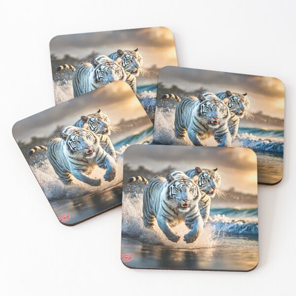Item preview, White Tigers Playing Design By Rich AMeN Gill designed and sold by RichAMeNGill.